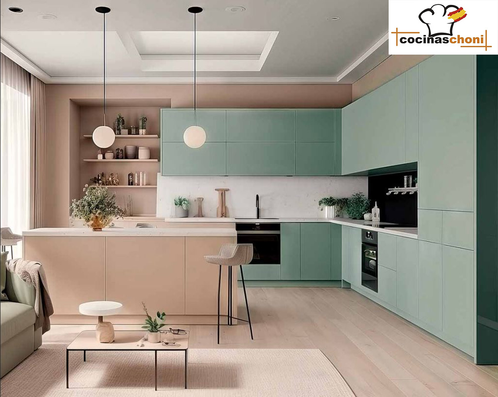 Cocina Moderna en un Apartamento en Madrid